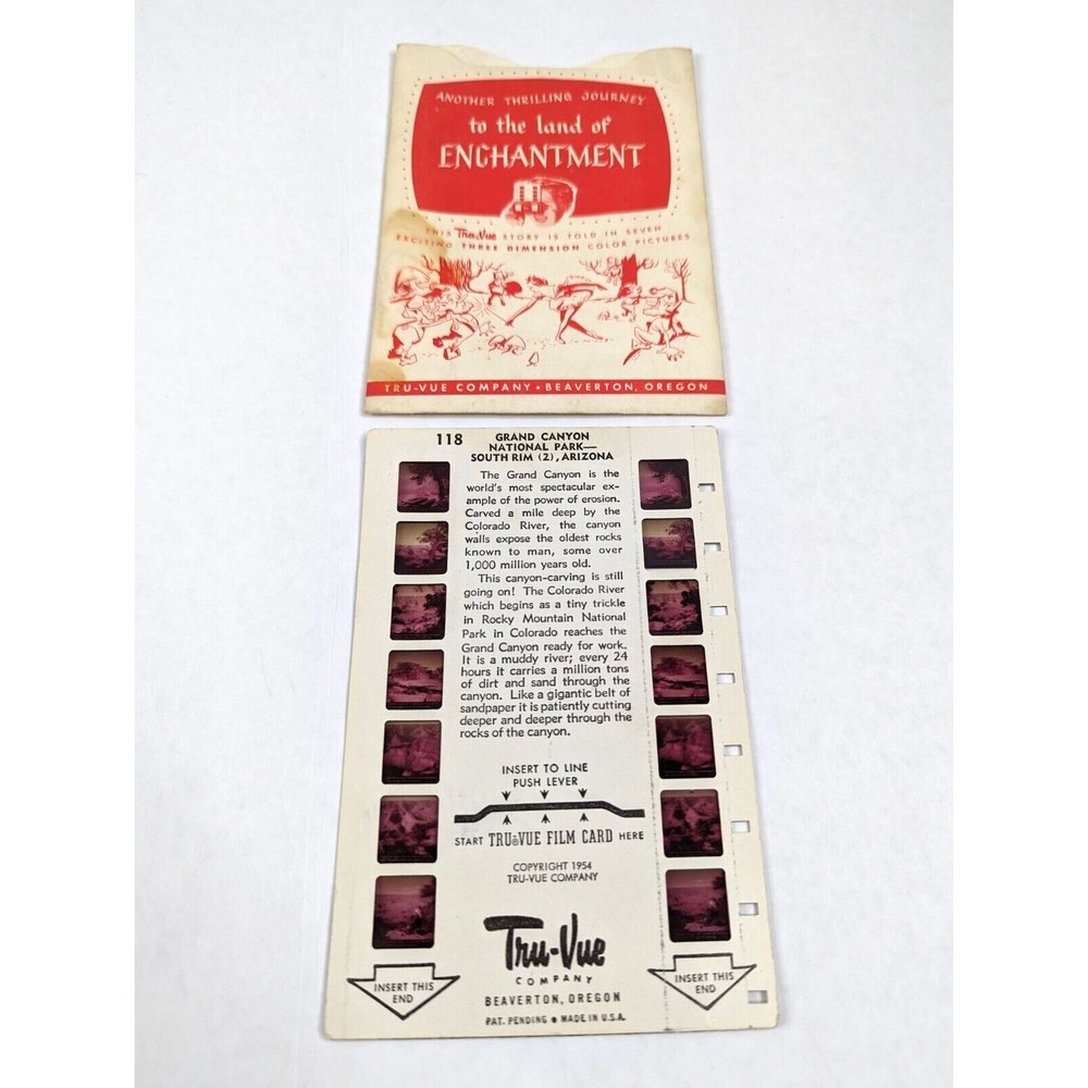 Vintage Tru-Vue Film Card Stereoview Grand Canyon National Park Arizona USA 118‎